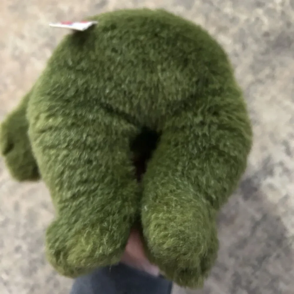 Mary Meyer Vtg 1996 Croaking Wide Mouth Green Frog Plush Stuffed Animal W/ Bow